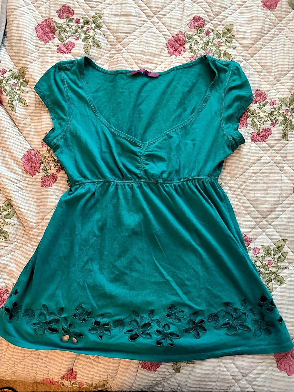 Smart Set Girls' Green Casual Babydoll Top